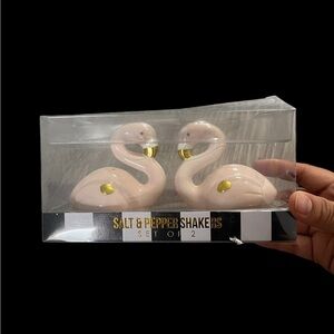 Salt & Pepper Shakers Pink Flamingo Birds Fun Tropical